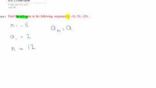 Geometric Sequence Example 3