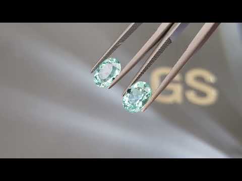 Pair of Paraiba tourmalines in oval cut 3.83 ct, Mozambique Video  № 1