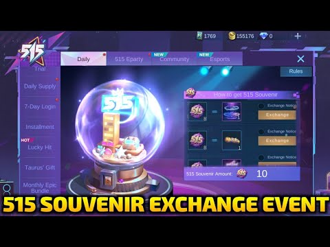 515 SOUVENIR EXCHANGE EVENT! FREE RECALL AND MORE IN MOBILE LEGENDS @jcgaming1221