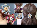 💖 How to Make a Fabric Button Charm Daisy Flower Bracelet / Scrunchie Hair Tie | Pulseira de flores