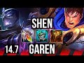 Shen vs garen top  6218 500 games  euw master  147