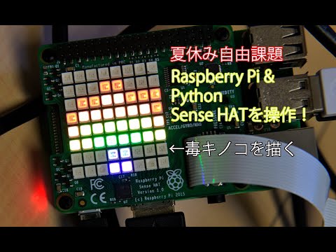 Raspberry Piとpythonでプログラミング。Sense HATに毒キノコを描く。