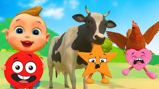 Learning Shapes With Cow, Chicken  Making Shaped Cakes With Animal Friends | Game Animal