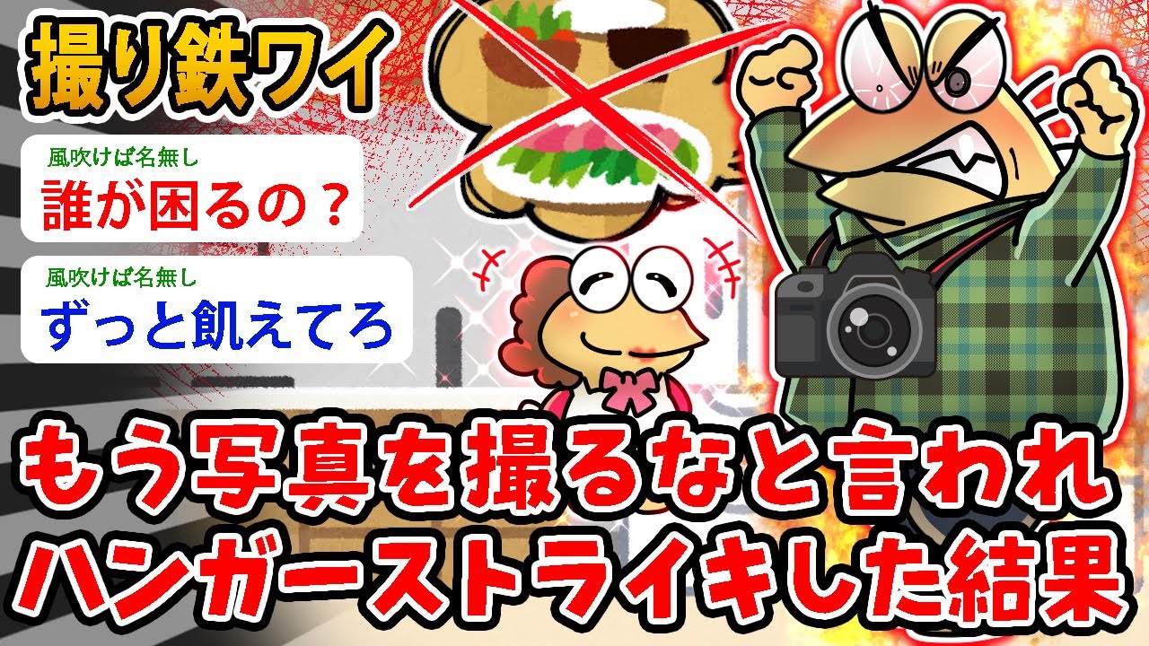 【バカ】撮り鉄ニートワイ、もう写真を撮るなと言われ ハンガーストライキした結果【2ch面白いスレ】