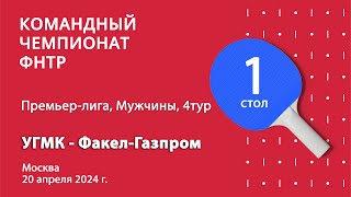 КЧФНТР 23/24. Премьер-лига. Мужчины. 4 тур. 1 стол. УГМК : Факел-Газпром. 20.04.24