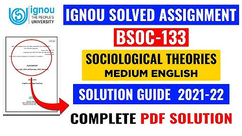 BSOC 133 Solved Assignment 2021-22 | BSOC 133 Solved Assignment 2022 In English | BSOC 133 Ignou