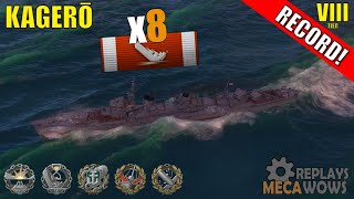 Destroyer Kagerō 8 Kills &amp; 161k Damage | World of Warships Gameplay