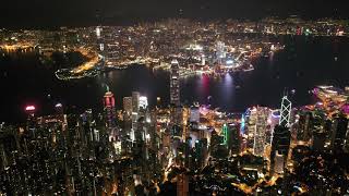 Hong kong night view from the peak, 4k dji mavic 2 pro