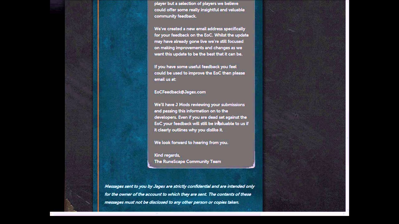 Rs EoC message from jagex