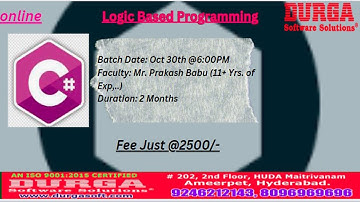 LOGIC BASED Programming Online Training @ DURGASOFT