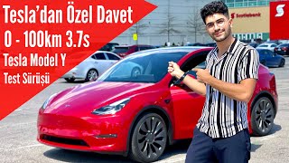 Tesla&#39;dan Özel Davet - Tesla Model Y Test Sürüşü (0-100kmTesti 3.7s)