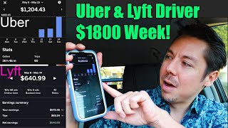 Uber & Lyft Driver has $1800 Week and makes $40 Per Hour!