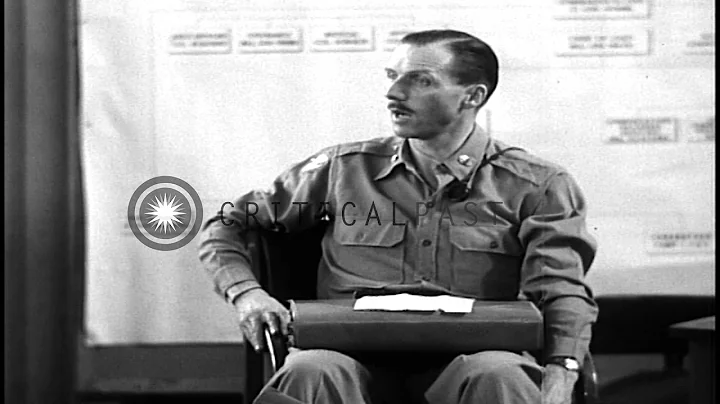 Major Tisdell speaks about time of American surrender during the trial of General...HD Stock Footage