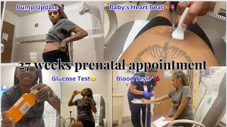 Come To My Prenatal Appointment With Me🤰🏾...I took my glucose test😬~27 Weeks Pregnant