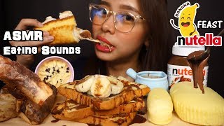 ASMR Banana Nutella S'mores French Toast, Spring Rolls, Soft Cakes | Eating Sounds | No Talking