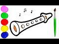 Flöte Zeichnen und Malen für Kinder