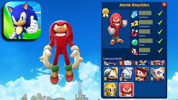 Sonic Dash New Character MOVIE KNUCKLES Upgraded to Max LeveI Gameplay