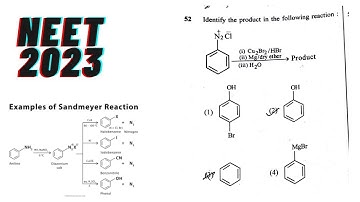 NEET 2023 question solution||organic chemistry||Sendmeyer Rxn|Grignard reaction||CHEM FOCUS point