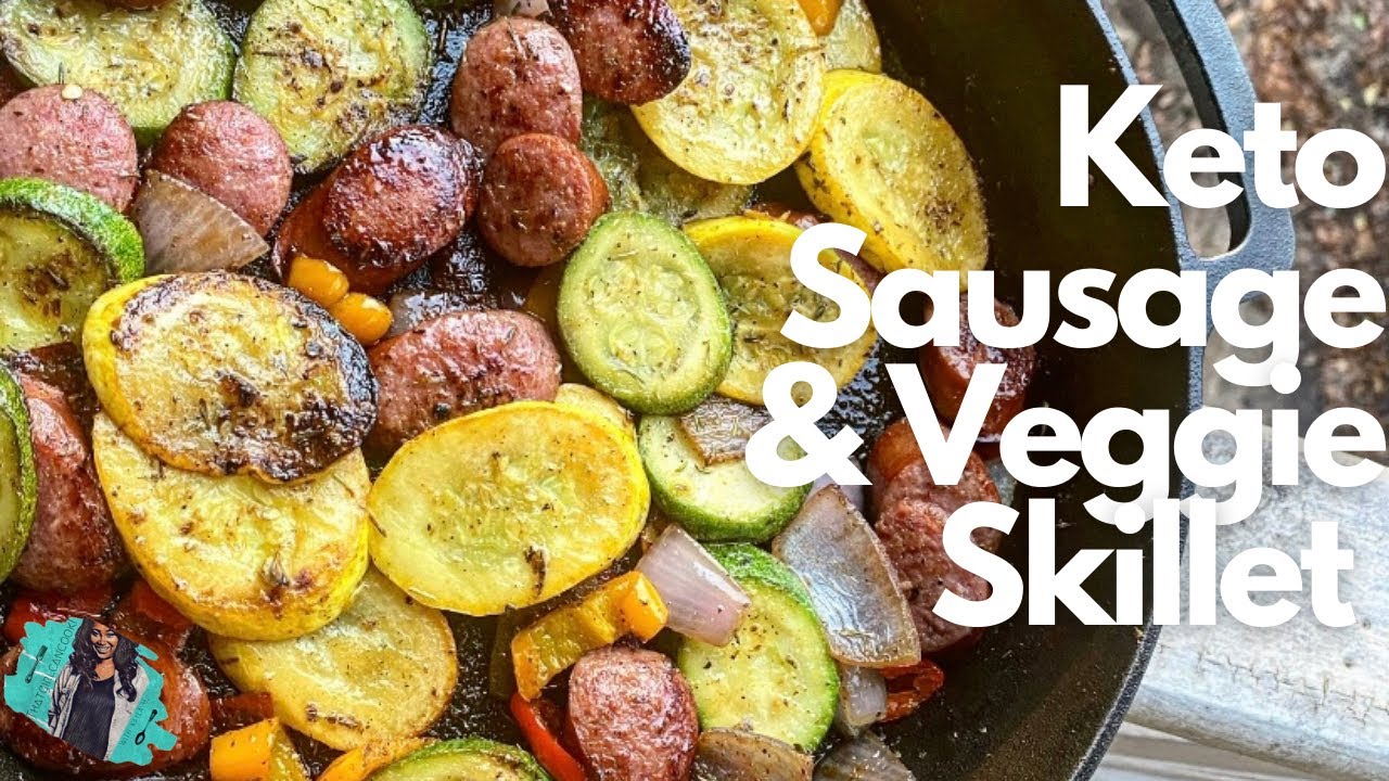 QUICK KETO SAUSAGE & VEGGIE SKILLET | HEALTHY DINNER IDEAS | EASY WEEKNIGHT RECIPE