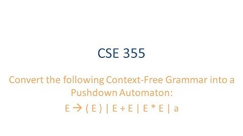 ASU CSE355: Ch 2.2 Vid 3, Examples - Convert CFG to PDA