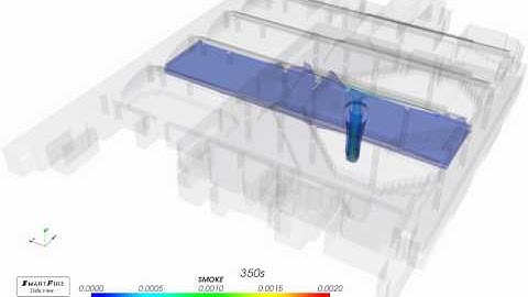 SMARTFIRE V4.1 simulation of fire in a large airport terminal
