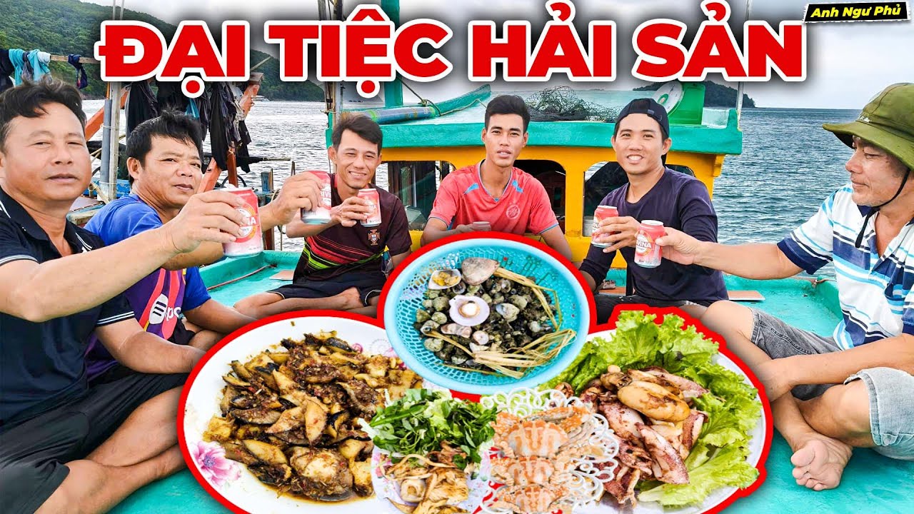 Sóng Lên Cao, Anh Em Neo Thuyền Làm Bữa Đại Tiệc Hải Sản | Anh Ngư Phủ