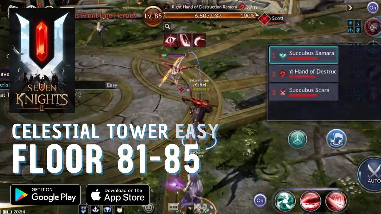 [Seven Knights 2] Guide for CELESTIAL TOWER EASY FLOOR 81-85 ft. SCOTT KARIN COSETTE KRIS