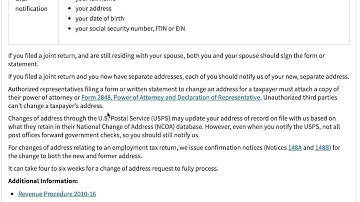 IRS TAX QUESTIONS: How To Change Address