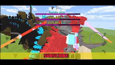 Minecraft 2 Kong With Axe Vs 2 Mecha Godzilla Vs 2 Godzilla