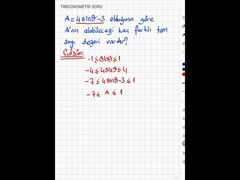 Trigonometri değer aralığı soru çözümleri #tyt #ayt #yks #matematik