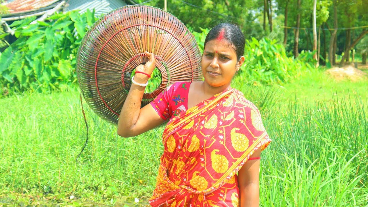 Fishing video | Best Polo Fishing in paddy field | lady caught fish in the paddy field | polofishing