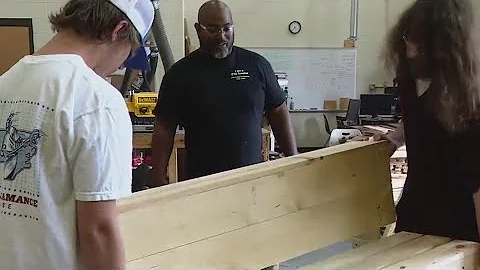 Carpentry students build desks for historic McCray...