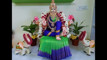 Quick & Easy Varamahalakshmi Saree draping & decoration /How to drape saree for Varamahalakshmi puja