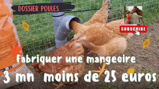 FABRIQUER UNE MANGEOIRE  POULES /  3 Mn pour moins de 25 Euros