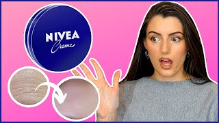 OVERNIGHT WRINKLE REDUCTION with NIVEA CREME: skincare hack, beauty tip, antiaging. IT REALLY WORKS?