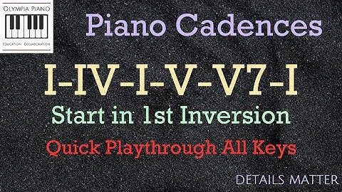 How to Play Piano Chord Progression I IV I V V7 I Cadence Start in 1st Inv (Play thru) VIDEO 5