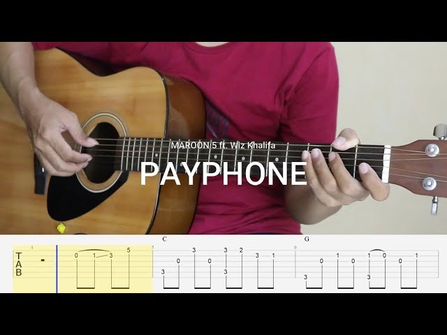 (TAB) Payphone - Maroon 5 ft. Wiz Khalifa - Fingerstyle Guitar Cover class=