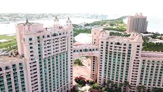 ATLANTIS paradise island resort bahamas aerial view 4k