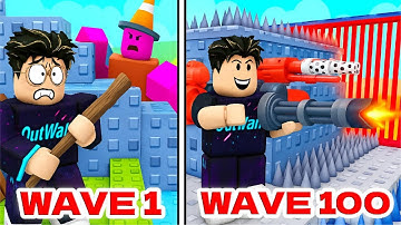 I Survived 100+ Waves in build ur base! | Roblox