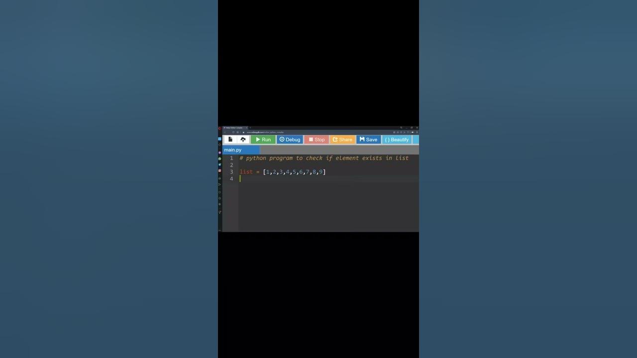 Python Program To Check If Element Exists In List - Youtube