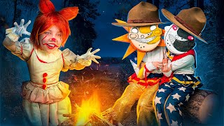 Pranks in the camp of villains! Scary Clown's Daughter prank Sundrop and Moondrop FNAF!