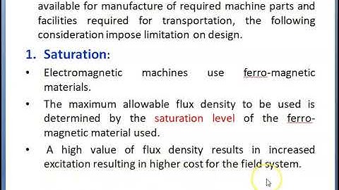 Video 1. 2 Limitations in design of electrical machines Part1