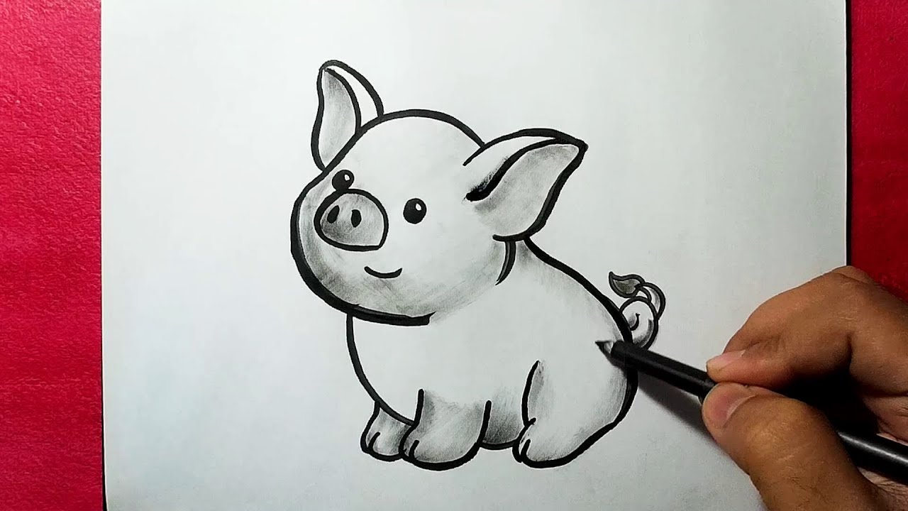 easy cute drawings of pigs