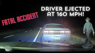 Dodge Challenger flees from traffic stop - HIGH SPEED PURSUIT ends in driver ejected at 160 mph!