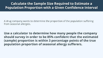 Calculate the Sample Size Required to Estimate a Population Proportion - 1