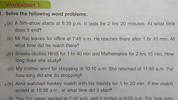 math class 4 chapter 8 worksheet 5 dav public school// math class 4 unit 8 worksheet 5 dav public