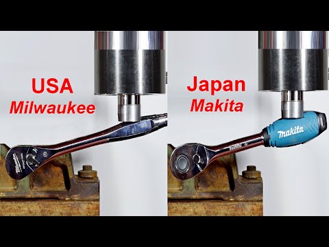 HYDRAULIC PRESS VS SOCKET WRENCHES WITH RATCHET, USA AND CHINA