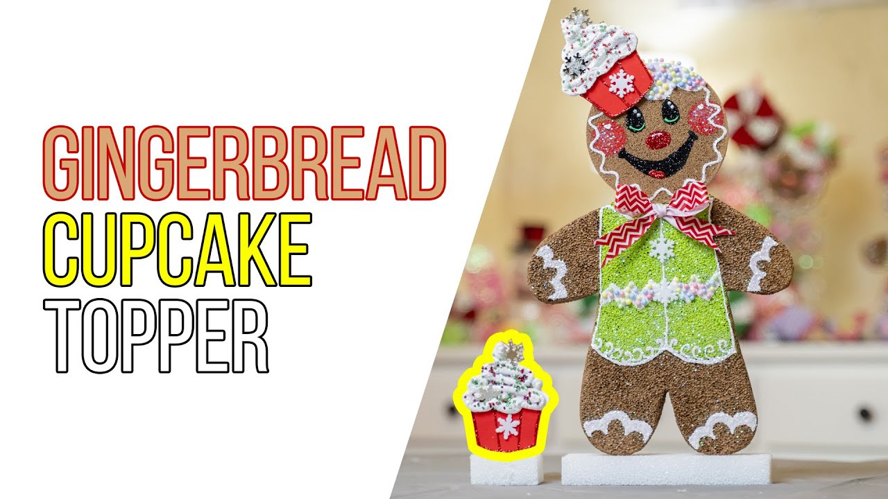 Gingerbread CUPCAKE Topper [PATTERN INCLUDED] - YouTube