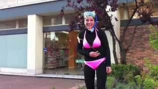 Bikini Rose & Collant Noir