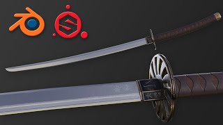 Learn to Create a Game-Ready Katana in Blender and Substance Painter - Full Course #b3d #substance